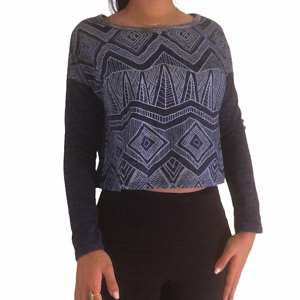 Geometric Print Crop Top
